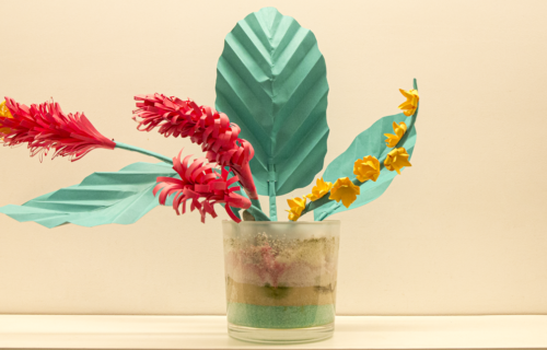  Oficina de Ikebana com Flores de Papel