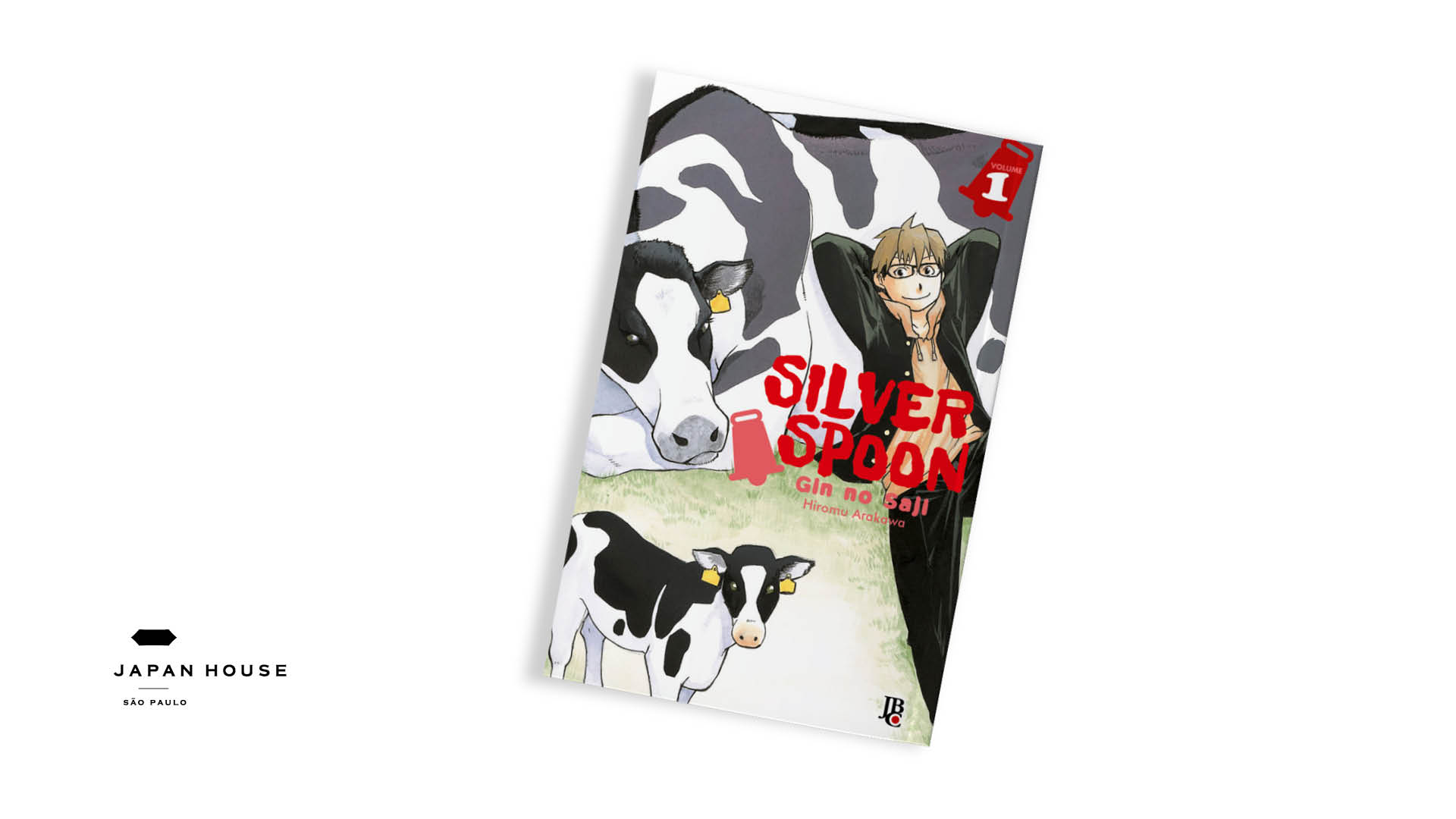 Capa do mangá 'Silver Spoon', de Hiromu Arakawa, em fundo branco.