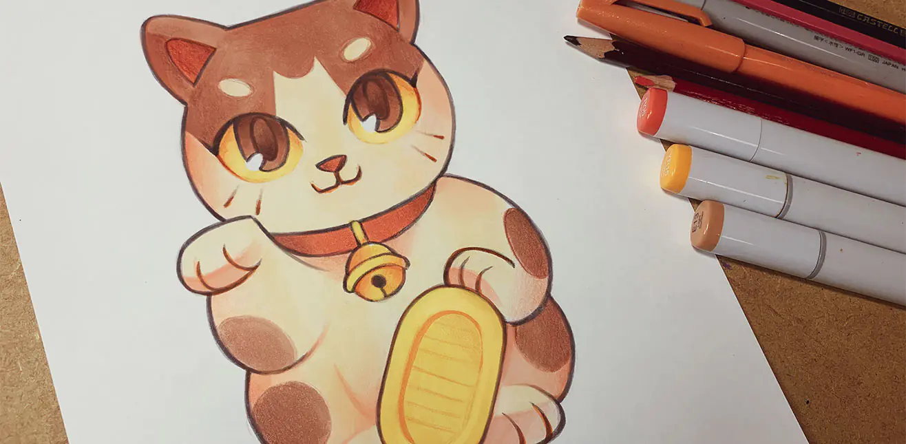 Maneki Neko: Aprenda a Dibujar el Gato de la Suerte