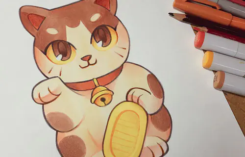  Maneki Neko: Aprenda a Dibujar el Gato de la Suerte